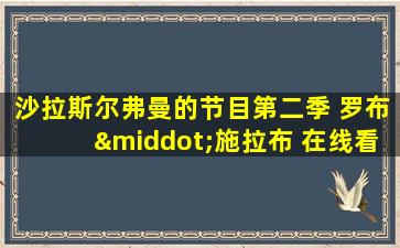 沙拉斯尔弗曼的节目第二季 罗布·施拉布 在线看